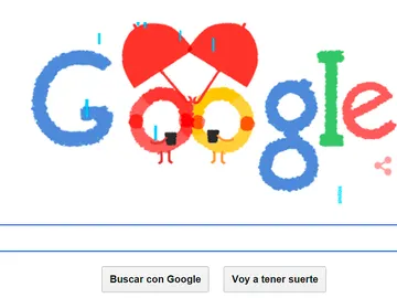 Doodle de Google por San Valentín Doodle de Google por San Valentín