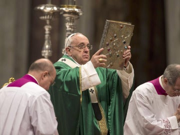 El Papa Francisco durante la homilía