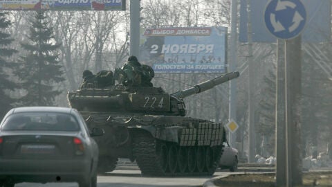 Un tanque en Ucrania tras el alto el fuego