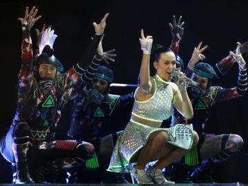La cantante Katy Perry durante el concierto ofrecido en Barcelona