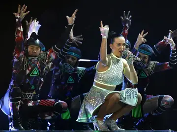 La cantante Katy Perry durante el concierto ofrecido en Barcelona La cantante Katy Perry durante el concierto ofrecido en Barcelona