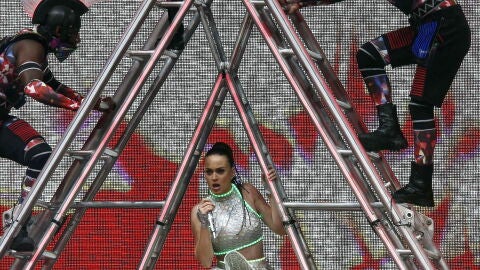 La cantante Katy Perry durante el concierto ofrecido en Barcelona