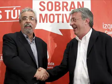 Los ya exportavoces de IU en Madrid, Gregorio Gordo y Ángel Pérez Los ya exportavoces de IU en Madrid, Gregorio Gordo y Ángel Pérez