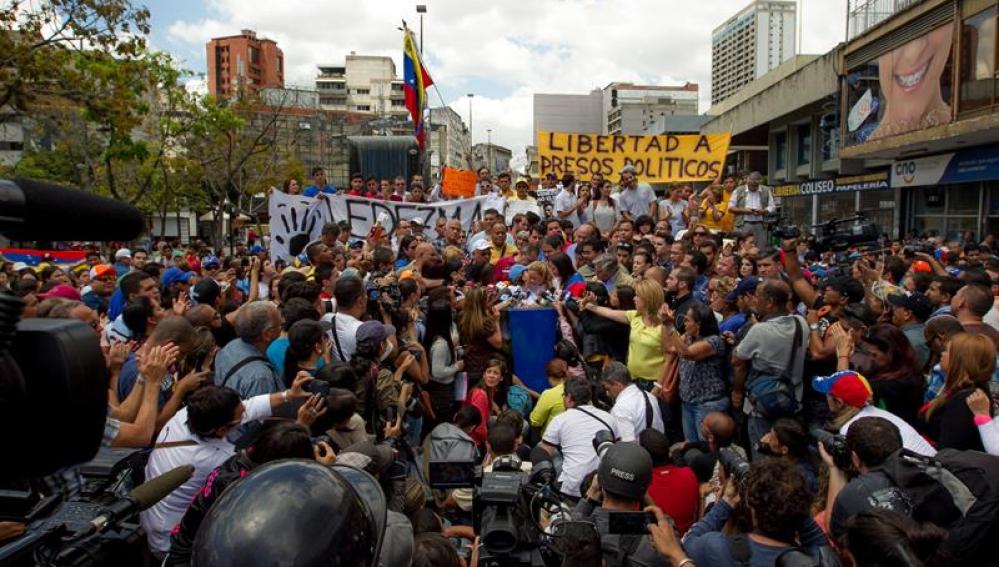 Manifestación para rechazar la detención de Ledezma