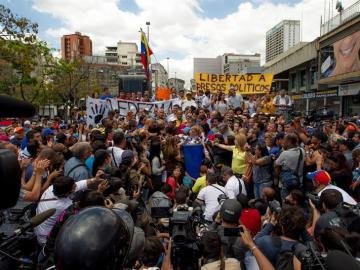 Manifestación para rechazar la detención de Ledezma