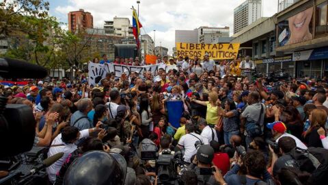 Manifestaci&oacute;n para rechazar la detenci&oacute;n de Ledezma