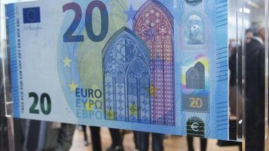 Los nuevos billetes de 20 euros entrarán en circulación el próximo miércoles
