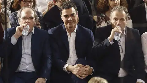 Ángel Gabilondo, Pedro Sánchez y Antonio Miguel Carmona Ángel Gabilondo, Pedro Sánchez y Antonio Miguel Carmona