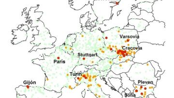 Mapa de la contaminación en Europa