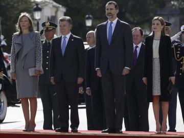 Los Reyes junto a Santos y su esposa en El Pardo. 