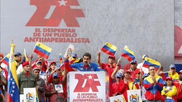 Nicolás Maduro en durante un mitin en Venezuela.
