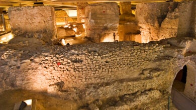 El foro romano de Zaragoza, afectado por la crecida del río Ebro