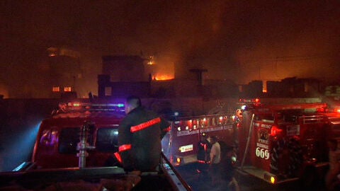 Incendio en un barrio de Manila