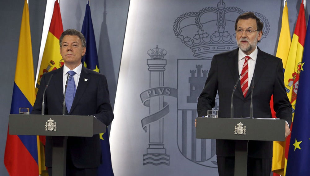 Juan Manuel Santos y Mariano Rajoy