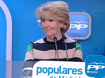 Esperanza Aguirre, en rueda de prensa