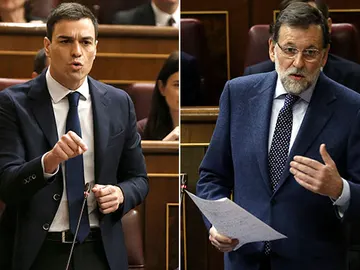 Pedro Sánchez y Mariano Rajoy, en el Congreso Pedro Sánchez y Mariano Rajoy, en el Congreso