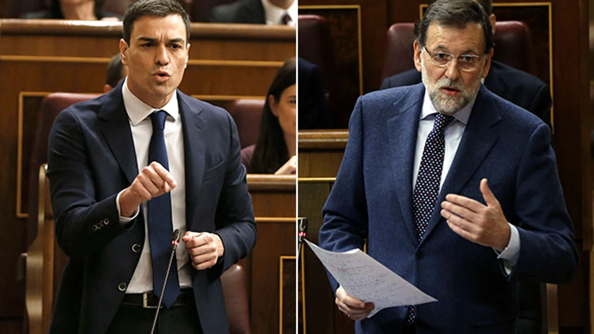 Pedro Sánchez y Mariano Rajoy, en el Congreso
