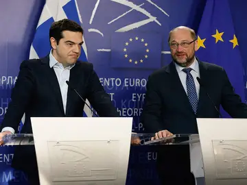 Alexis Tsipras junto al presidente del Parlamento Europeo, Martin Schulz Alexis Tsipras junto al presidente del Parlamento Europeo, Martin Schulz