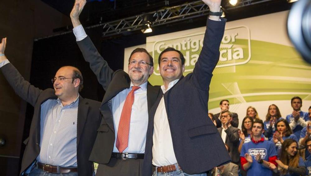 Juanma Moreno y Mariano Rajoy en un acto en Granada