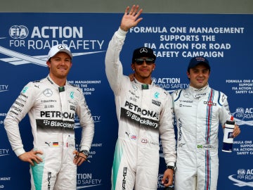 Rosberg, Hamilton y Felipe Massa, los más rápidos de la Q3