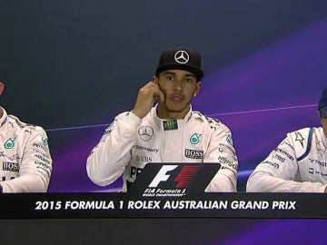 Rosberg, Hamilton y Massa en rueda de prensa