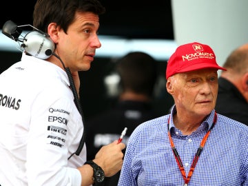 Toto Wolff y Niki Lauda