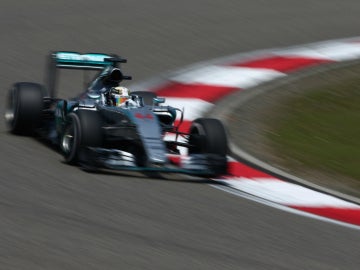 Hamilton, en su Mercedes