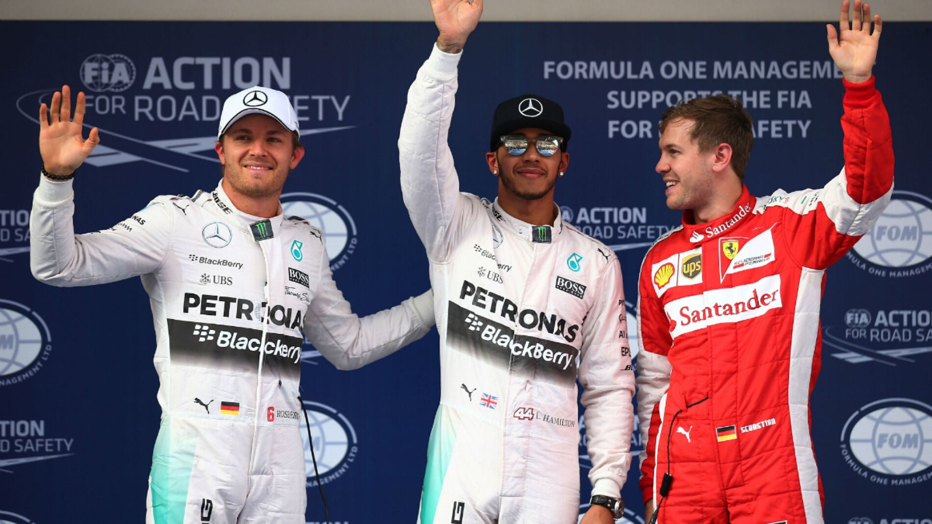 Rosberg, Hamilton y Vettel, en China