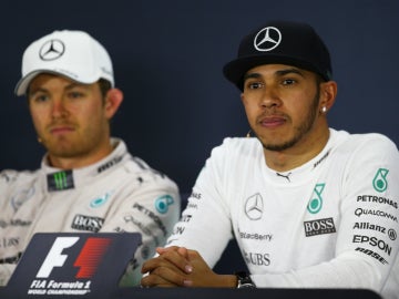 Rueda de prensa de China con Rosberg y Hamilton