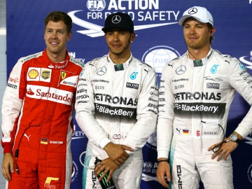 Vettel, Hamilton y Rosberg, los mejores de la Q3 de Barén