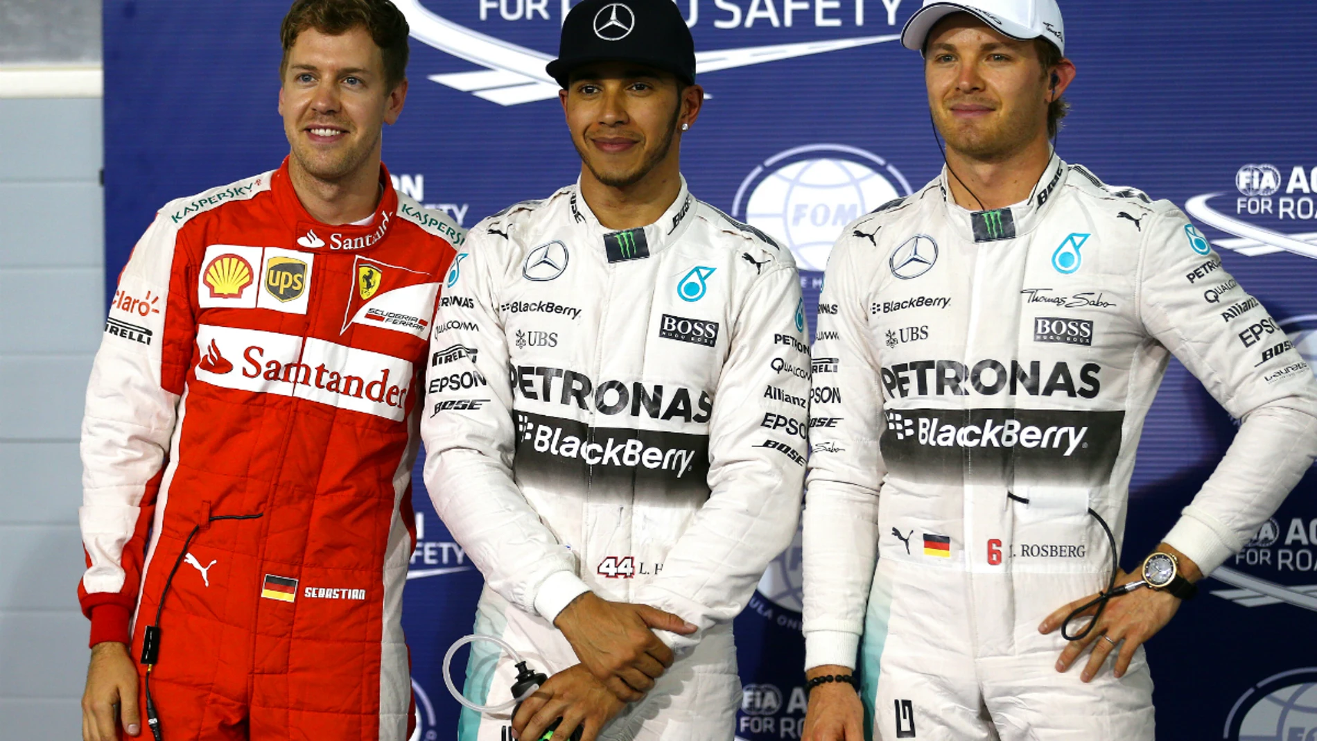 Vettel, Hamilton y Rosberg, los mejores de la Q3 de Barén
