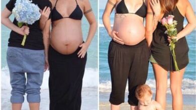 Una pareja de lesbianas se turnan para vivir la experiencia de ser madres