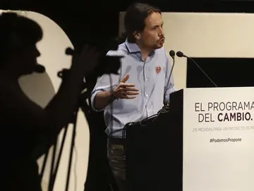 Pablo Iglesias en la presentación del programa para las elecciones autonómicas del 24M Pablo Iglesias en la presentación del programa para las elecciones autonómicas del 24M