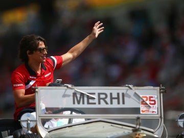 Roberto Merhi, en el 'drivers parade'