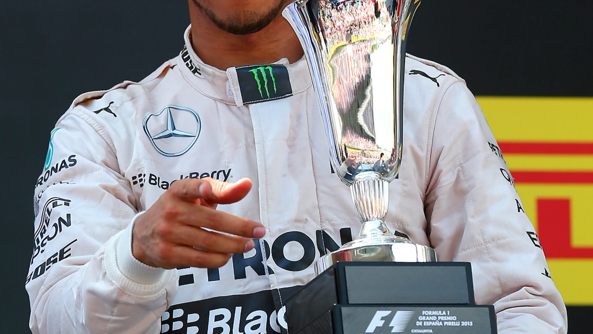 Hamilton, en el podio de España