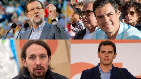 Rajoy, S&aacute;nchez, Iglesias y Rivera