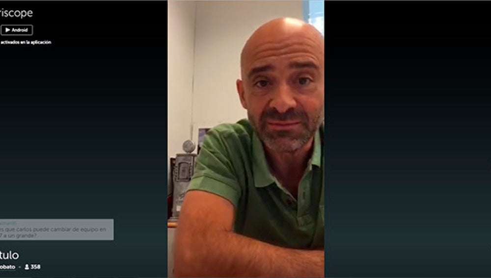 Antonio Lobato en uno de sus momentos de conexión con Periscope.
