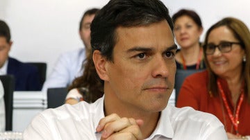 El secretario general del PSOE, Pedro Sánchez, durante la reunión del Comité Federal