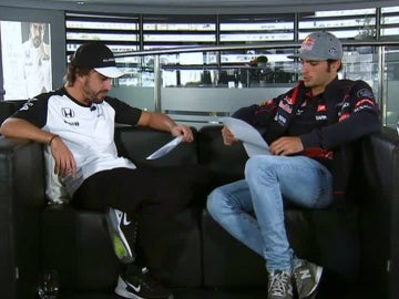 Entrevista conjunta entre Alonso y Sainz