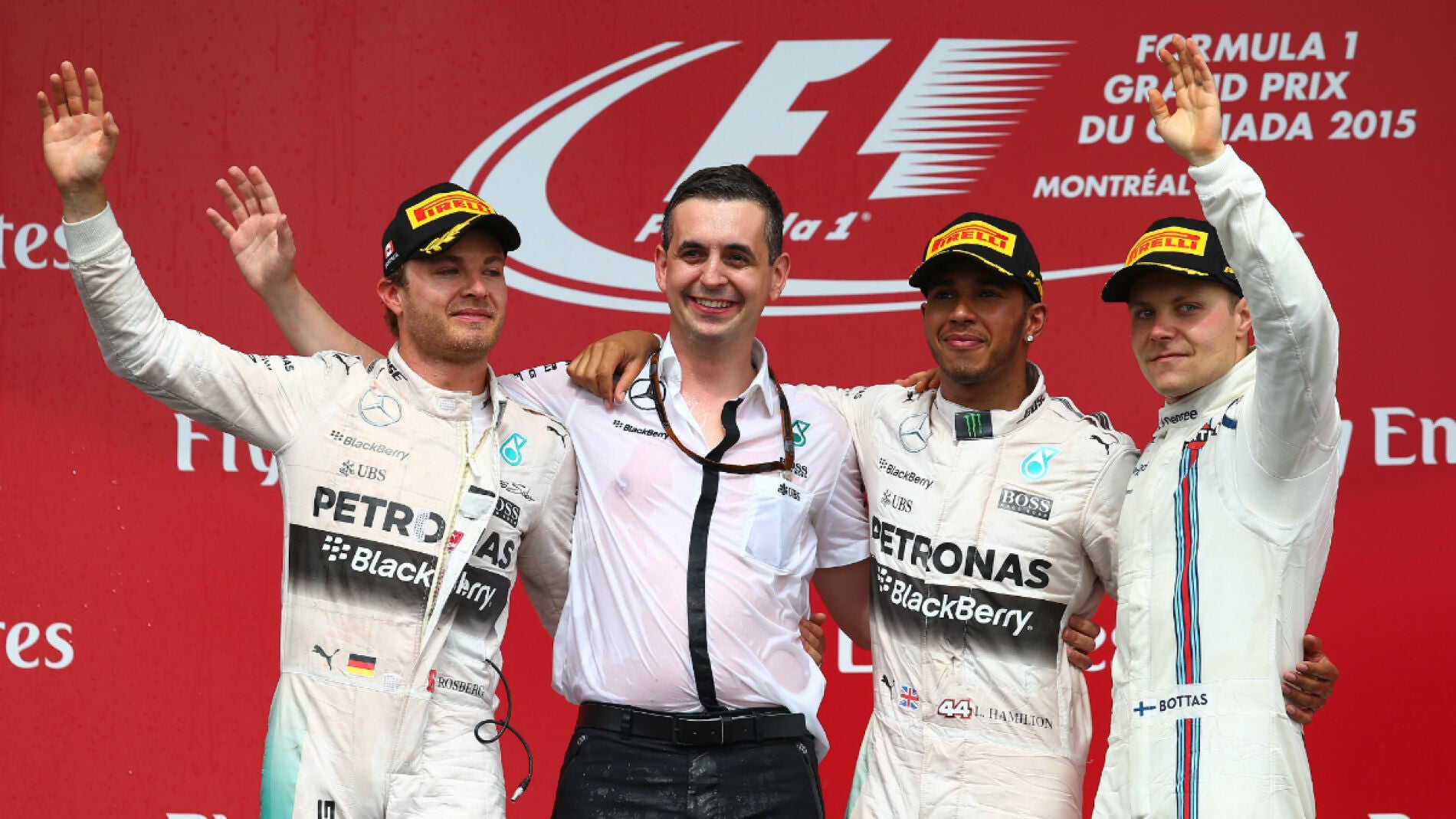 El podio del GP de Canad&aacute; 2015