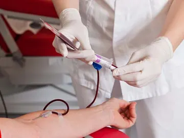 Imagen de archivo de un donante de sangre Imagen de archivo de un donante de sangre