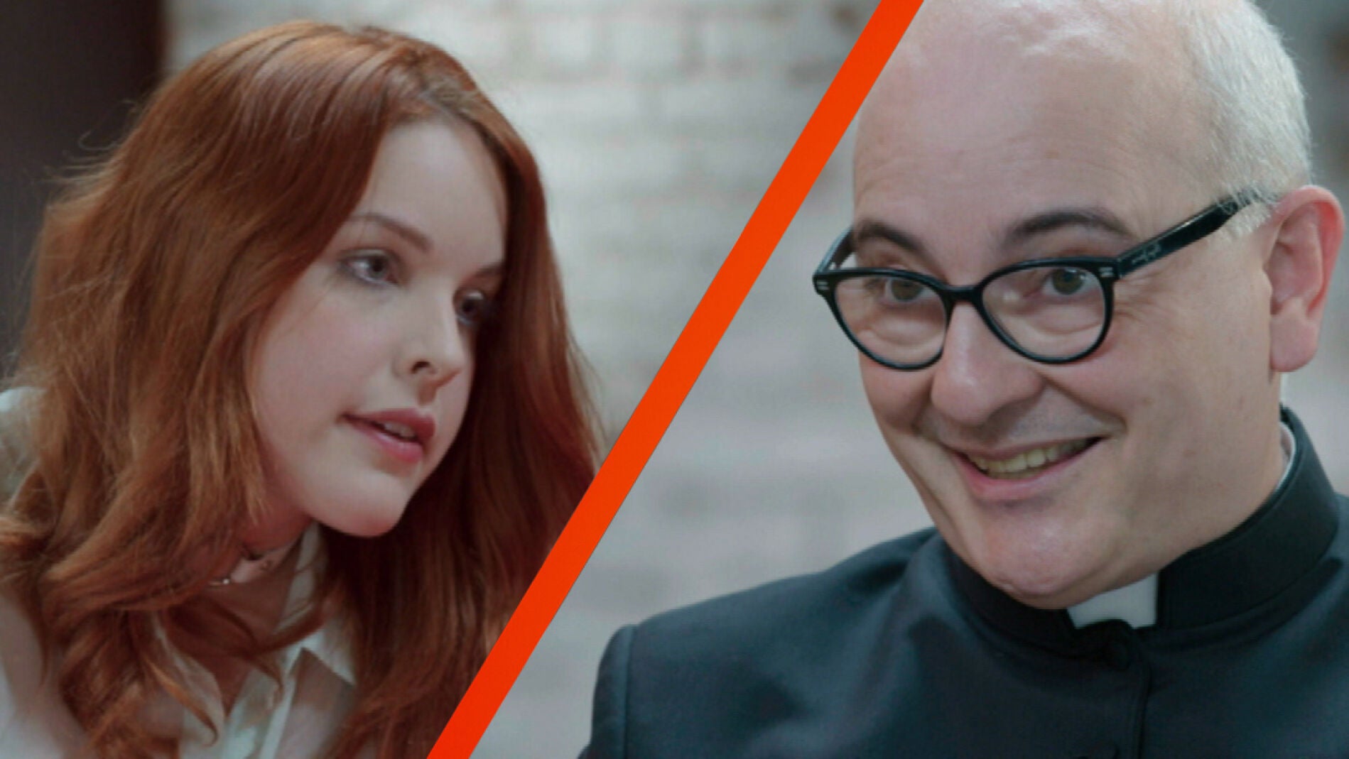 Amarna Miller y el padre Fortea en 'Al rinc&oacute;n de pensar'