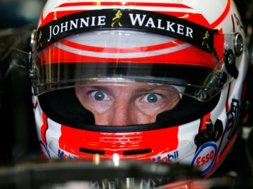 Jenson Button, con cara de sorpresa