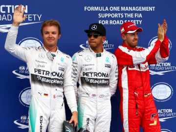 Hamilton, Rosberg y Vettel, los más rápidos de Q3.