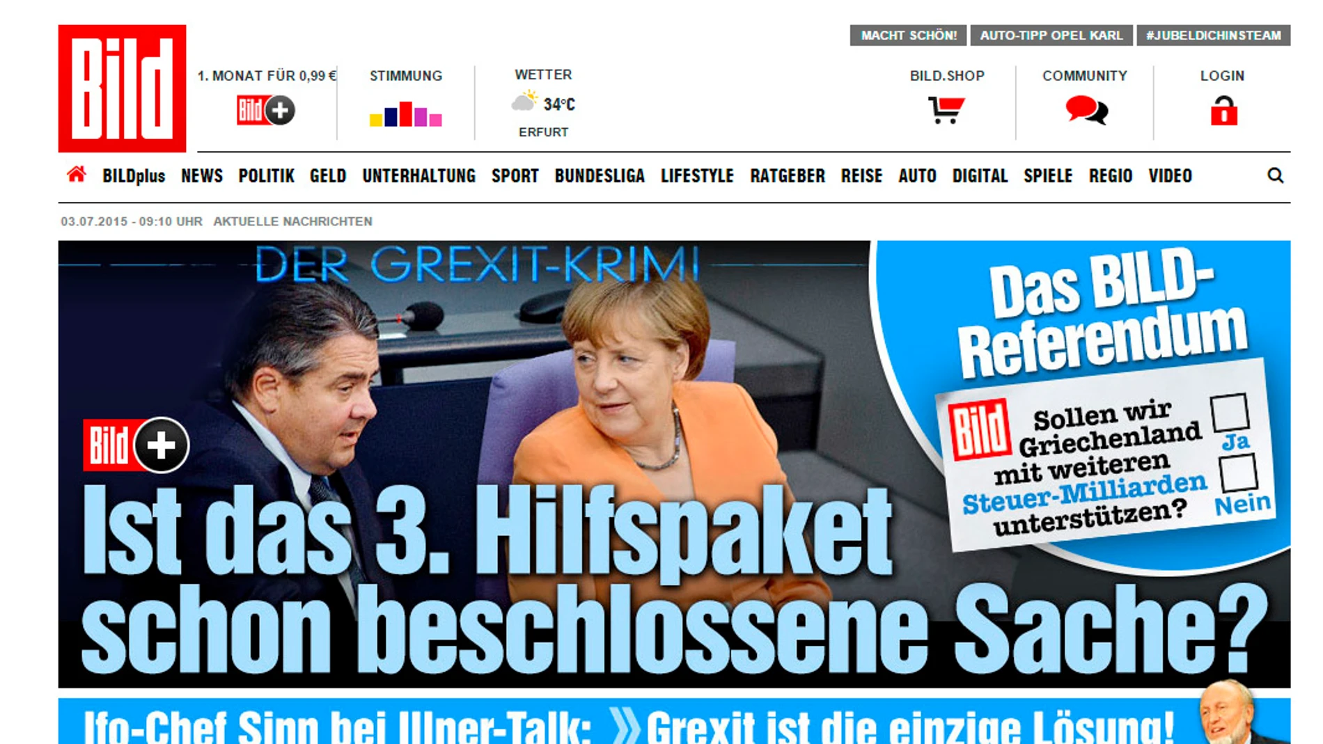 Consulta en el diario Bild Consulta en el diario Bild