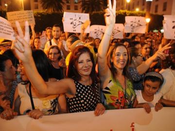 Cientos de marroquíes salieron a protestar en contra del arresto Cientos de marroquíes salieron a protestar en contra del arresto