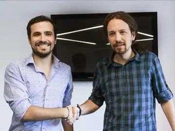 Alberto Garzón y Pablo Iglesias Alberto Garzón y Pablo Iglesias