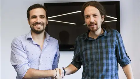 Alberto Garzón y Pablo Iglesias Alberto Garzón y Pablo Iglesias