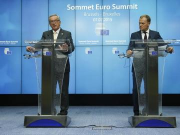 El presidente del Consejo Europeo, Donald Tusk, y el presidente de la Comisión Europea, Jean-Claude Juncker