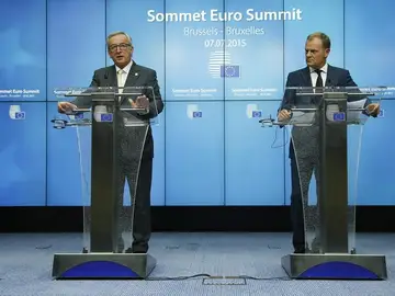 El presidente del Consejo Europeo, Donald Tusk, y el presidente de la Comisión Europea, Jean-Claude Juncker El presidente del Consejo Europeo, Donald Tusk, y el presidente de la Comisión Europea, Jean-Claude Juncker